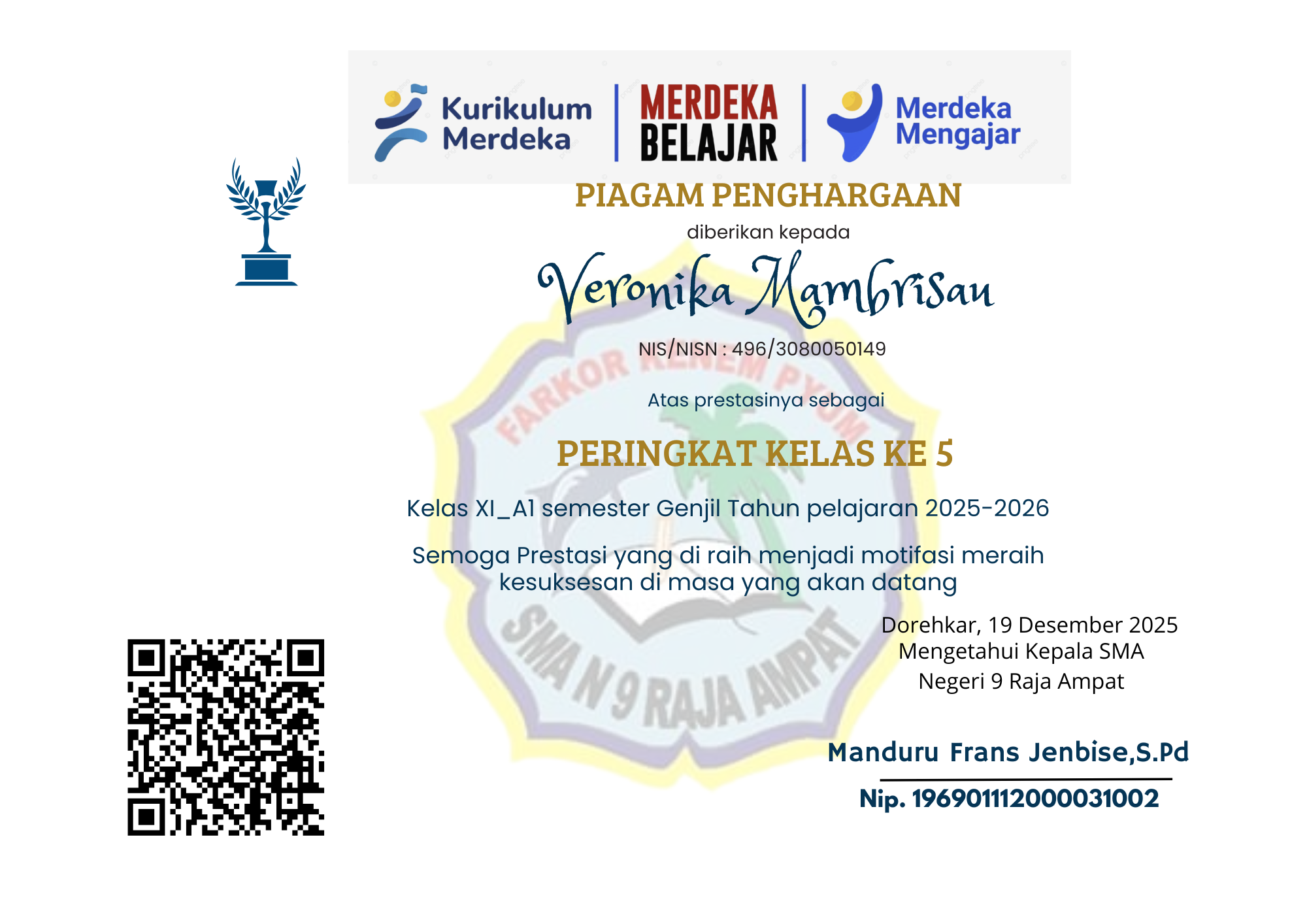 Perengkingan Semester Gasal 2025-2026